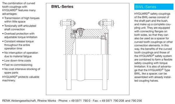 Unused Renk Bwl110 Hyguard Safety Gear Coupling And Components)